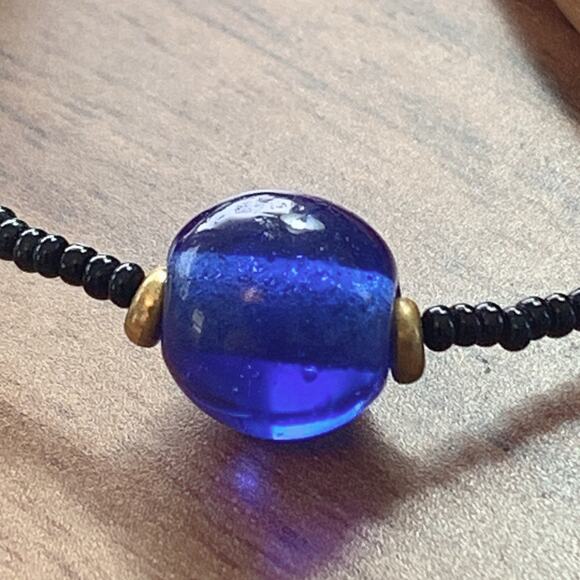 Vintage Artisan Beaded Necklace Mixed Glass Wood Ceramic Boho Trade Bead Jewelry - Picture 15 of 16